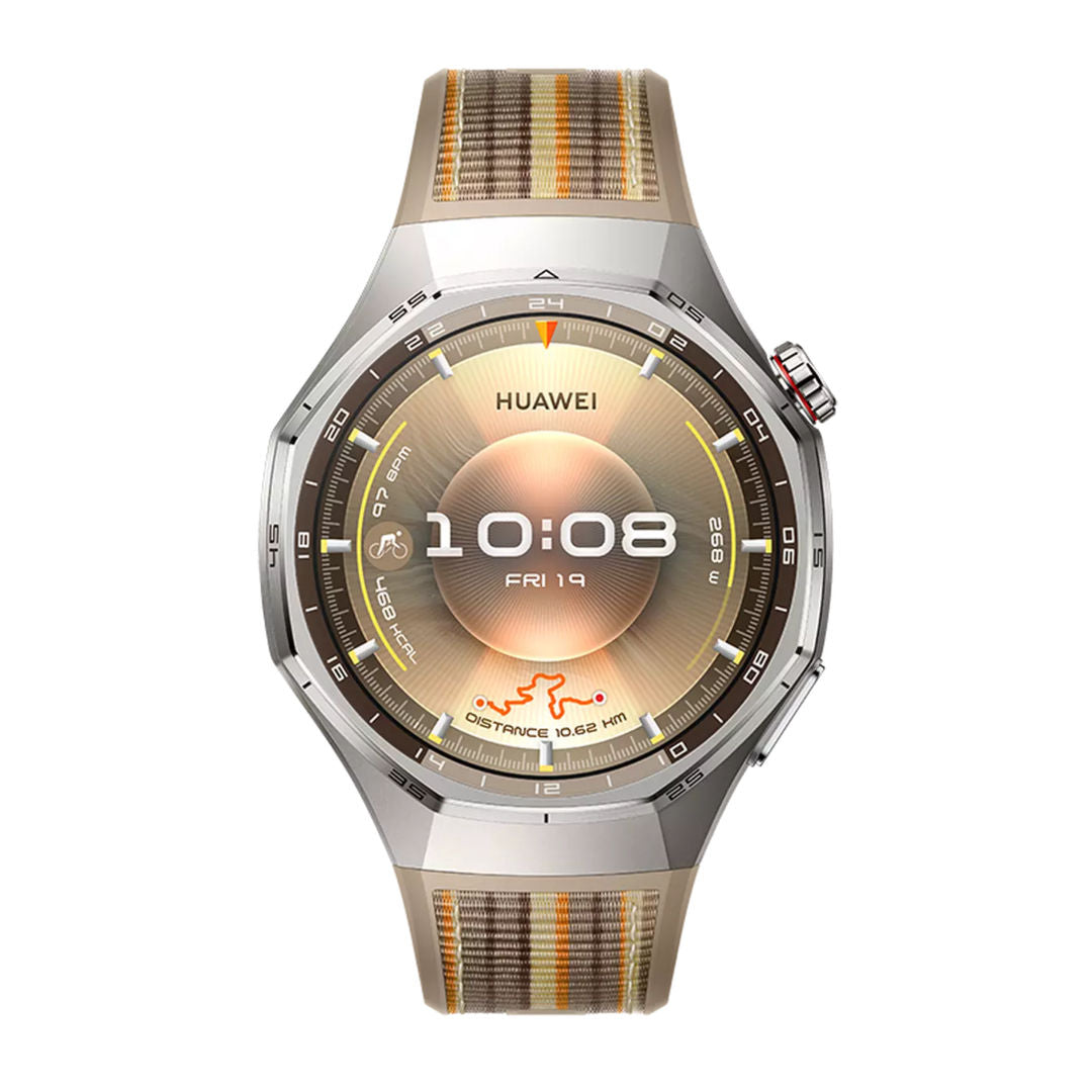 Huawei Watch GT 6 Pro 46mm Smartwatch, Composite Woven Strap, 1.47-inch AMOLED Display, Titanium Alloy Case, Brown