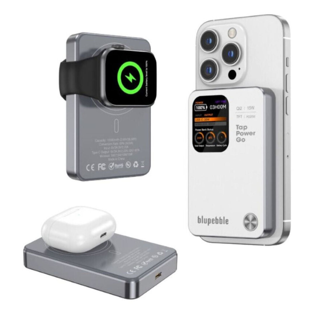 Blupebble CorePod Fusion 10000mAh Power Bank with MagSafe, White