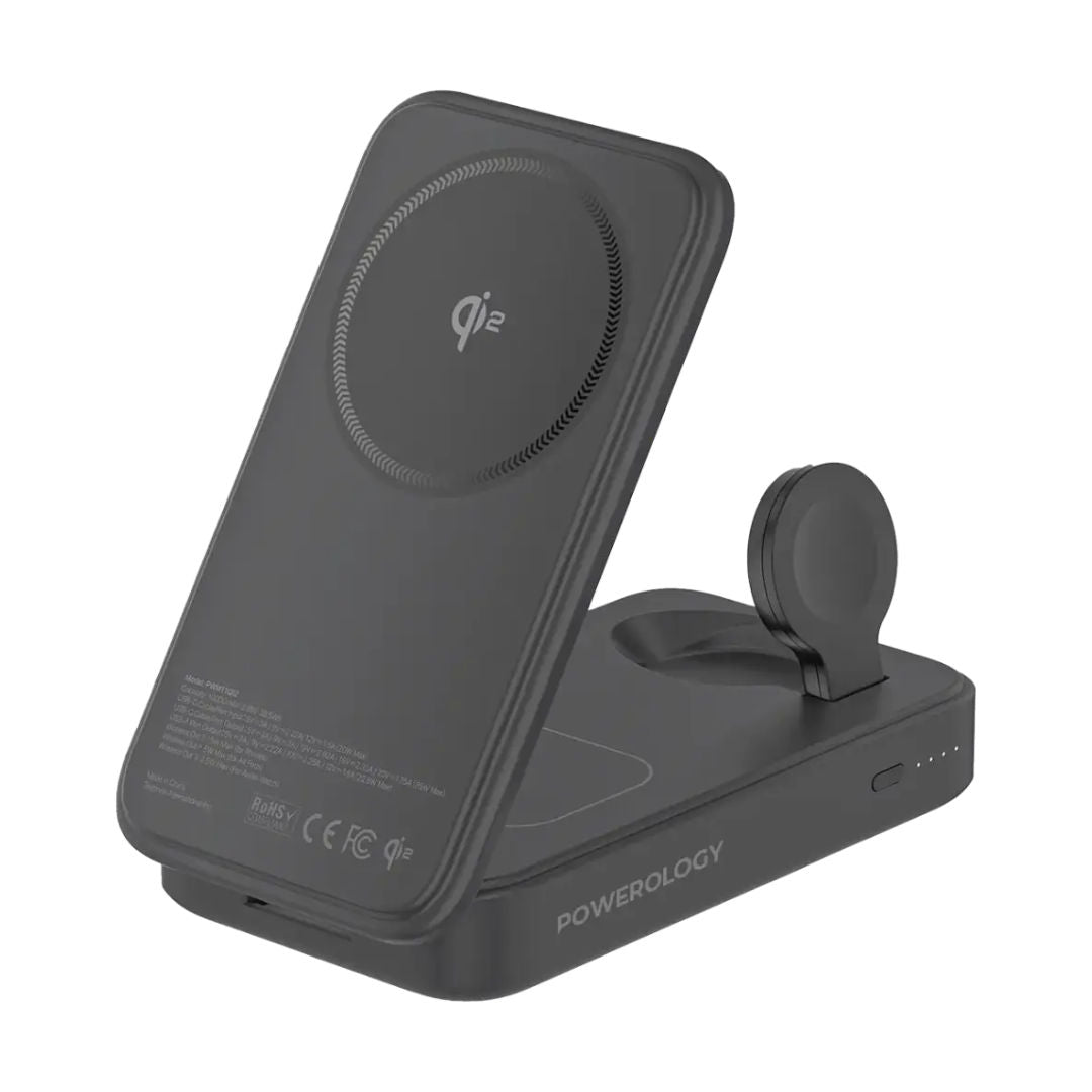Powerology Kickvolt Portable Charging Stand Power Bank 10000mAh, Black
