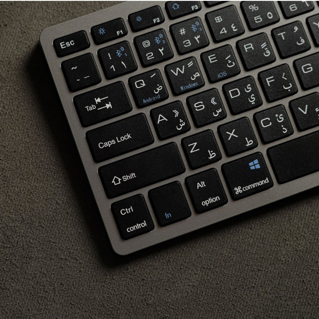 Blupebble Magic Pebble Combo, Wireless Keyboard & Mouse, Grey