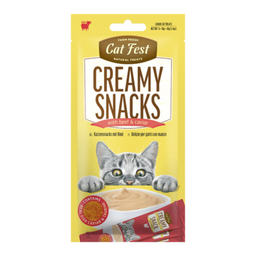 Cat Fest Creamy Snacks With Caviar 4x10gm