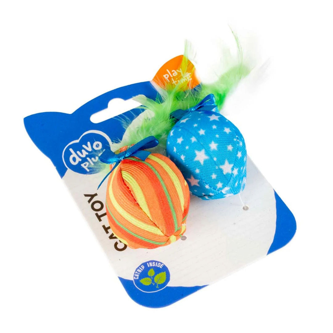 Duvo+ Assortment Balls With Feather, Mixed Colors, 14x8x4cm