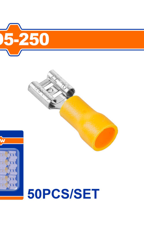 WADFOW Insulated Electrical Terminal Connector Sets, 50 Piece Wire Crimp Terminals, Color Coded, Blister Packed