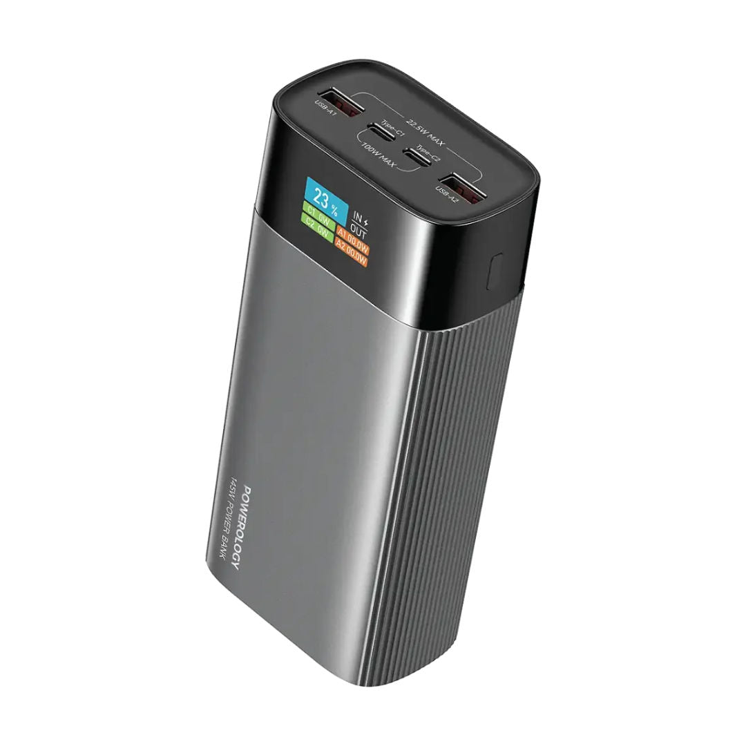 Powerology VoltEdge 40000mAh Power Bank, Gray