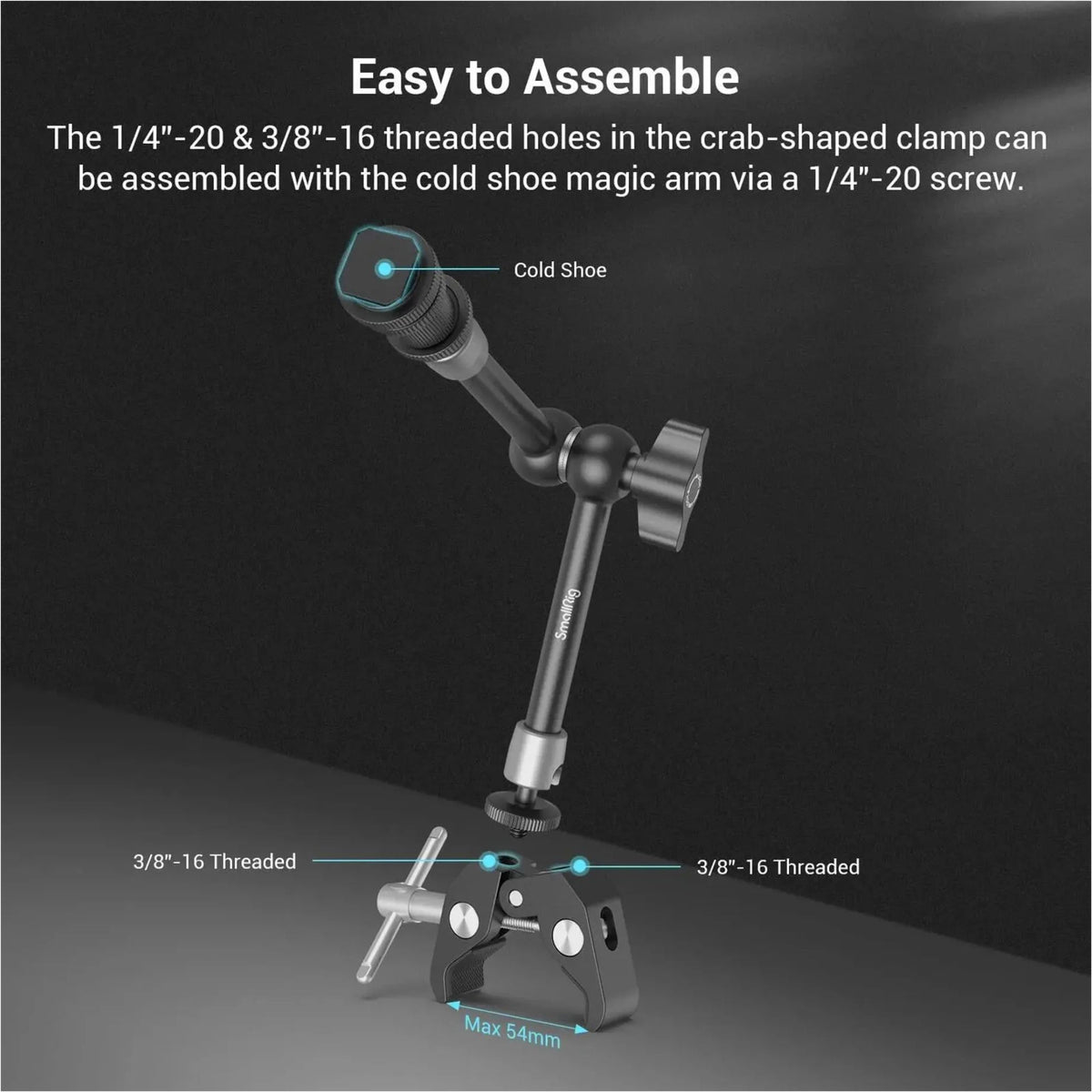 SmallRig Articulating Magic Arm with Super Clamp Kit, Ball Head Mounts, KBUM2732B