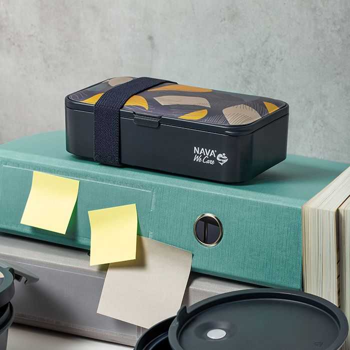 NAVA Rectangular Plastic Lunch Box We Care, 650ml