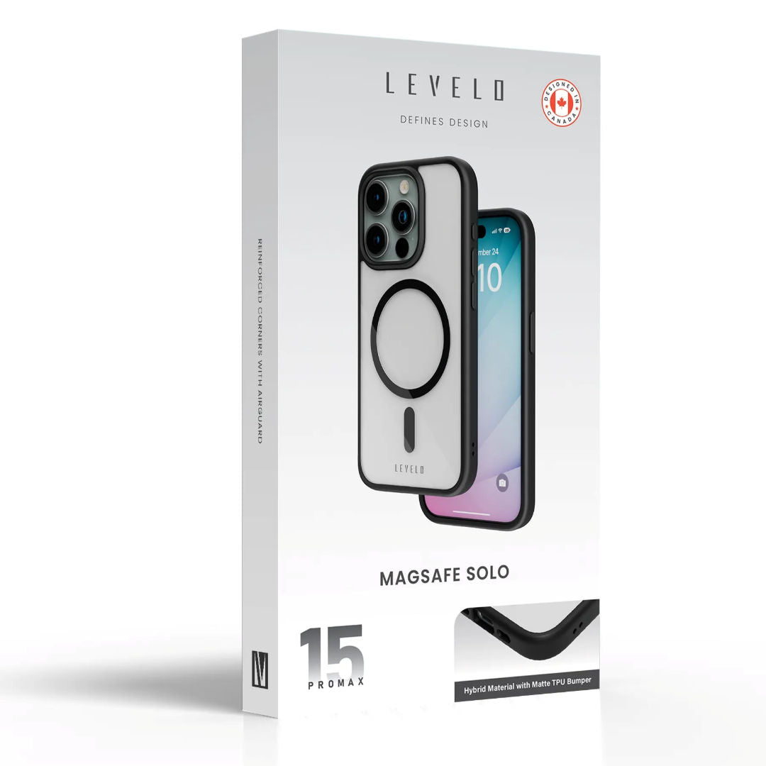 Levelo MagSafe Solo Case For iPhone 15 Pro/15 Pro Max, Clear View Technology, 3H Scratch Resistance