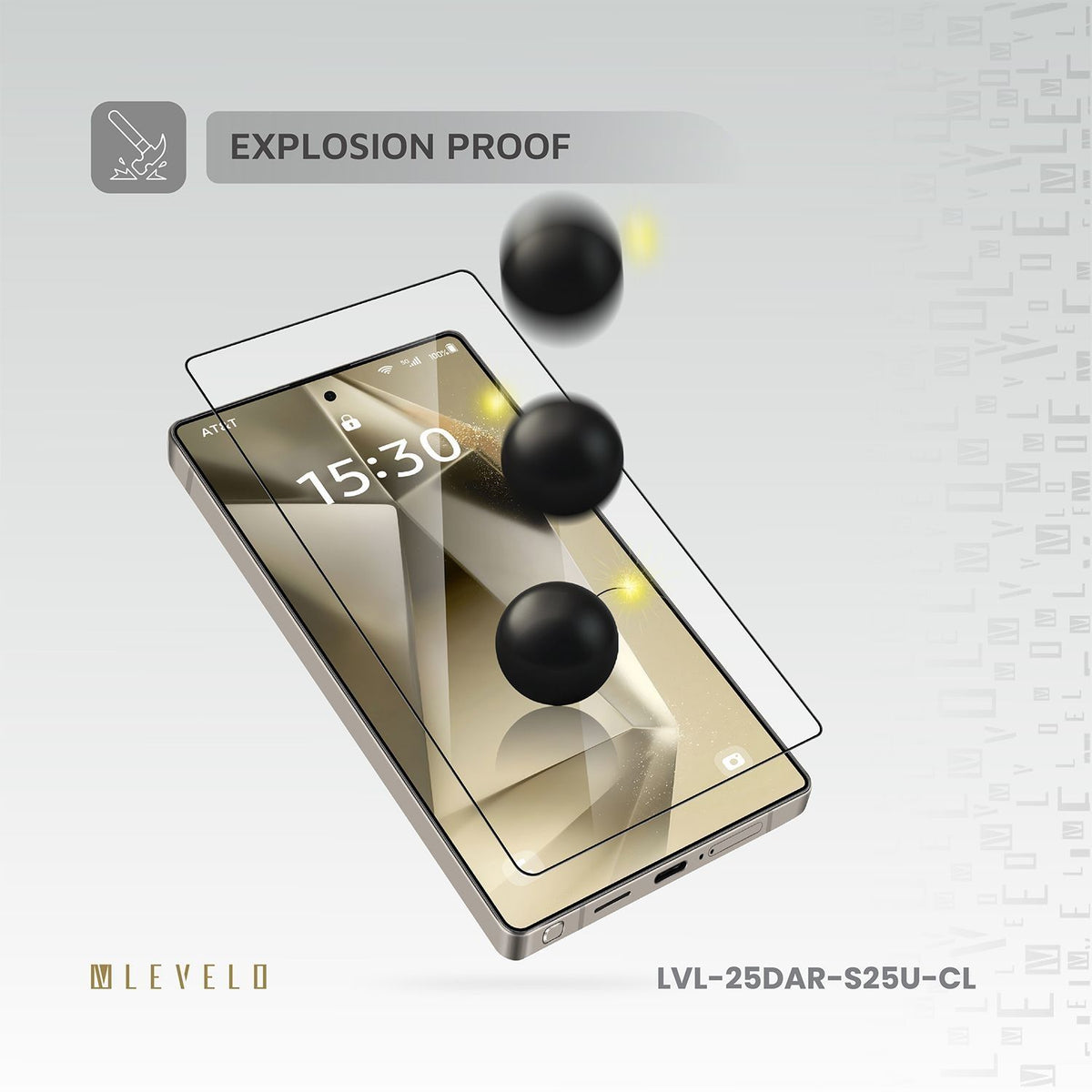Levelo 2.5D Silk Print High Silicon Aluminum Glass  Anti-Reflective Screen Protector For S25 Ultra