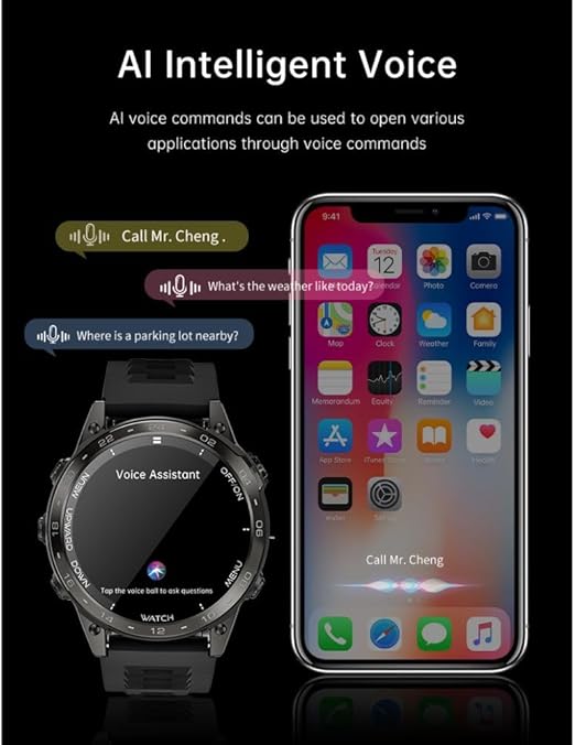Telux SportX Smartwatch, 1.39 TFT Display, 220mAh Battery, IP67 Waterproof, Black