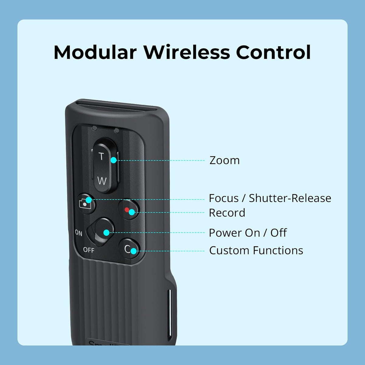 SmallRig SR-RG2 Wireless Remote Control Handgrip for Cameras and Smartphones, Bluetooth 5.0, 5207