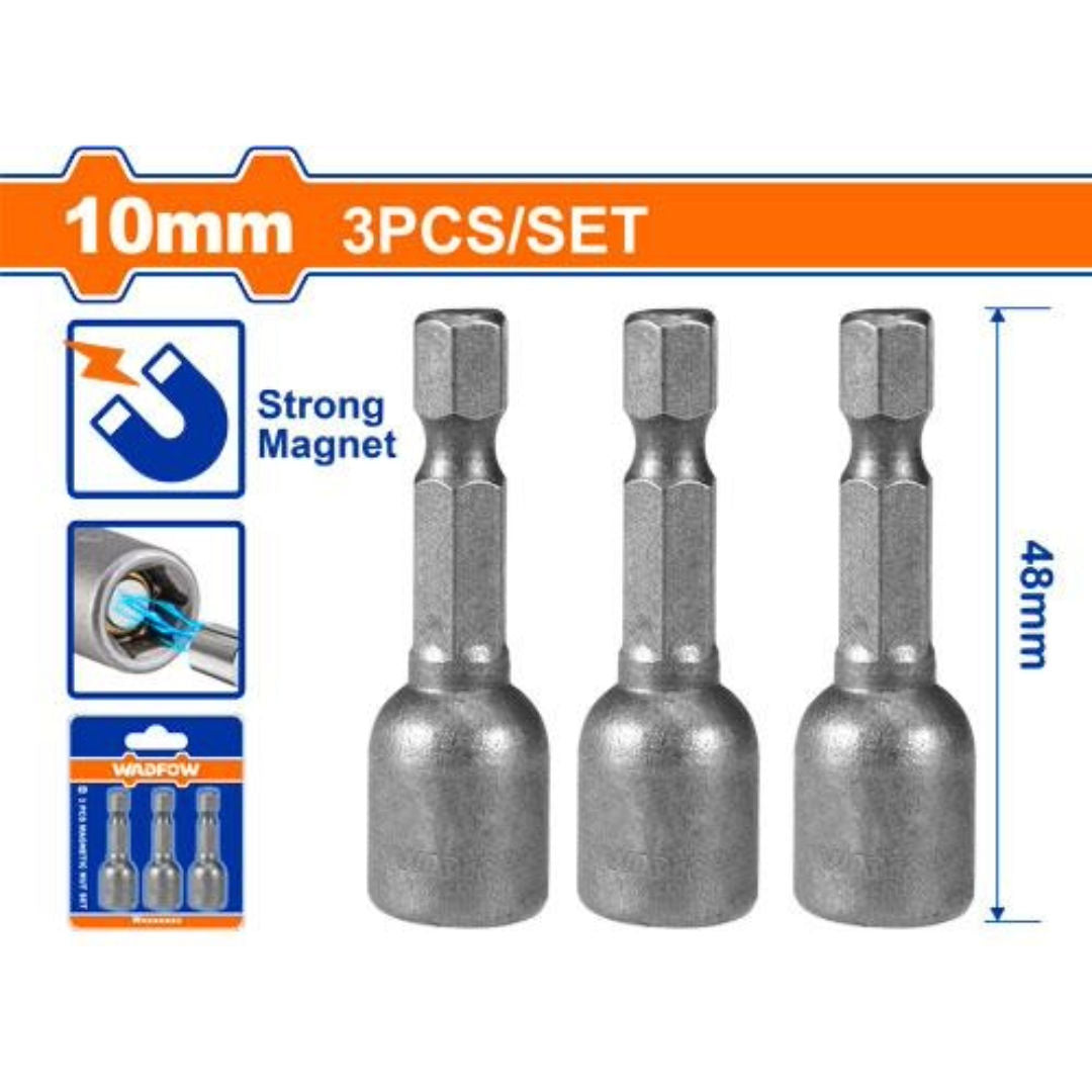 WADFOW 3 Pieces Magnetic Nut Setter, 48mm