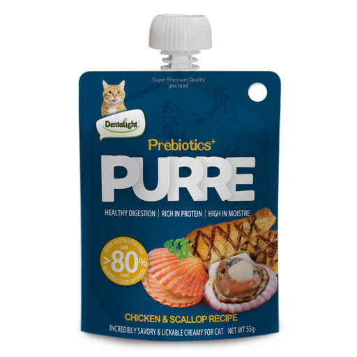 Dentalight Prebiotics+ Purre creamy Treats For Cats, 85gm