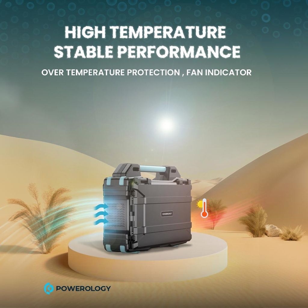 Powerology Portable Solar Power Generator 284Wh 300W QC, Black