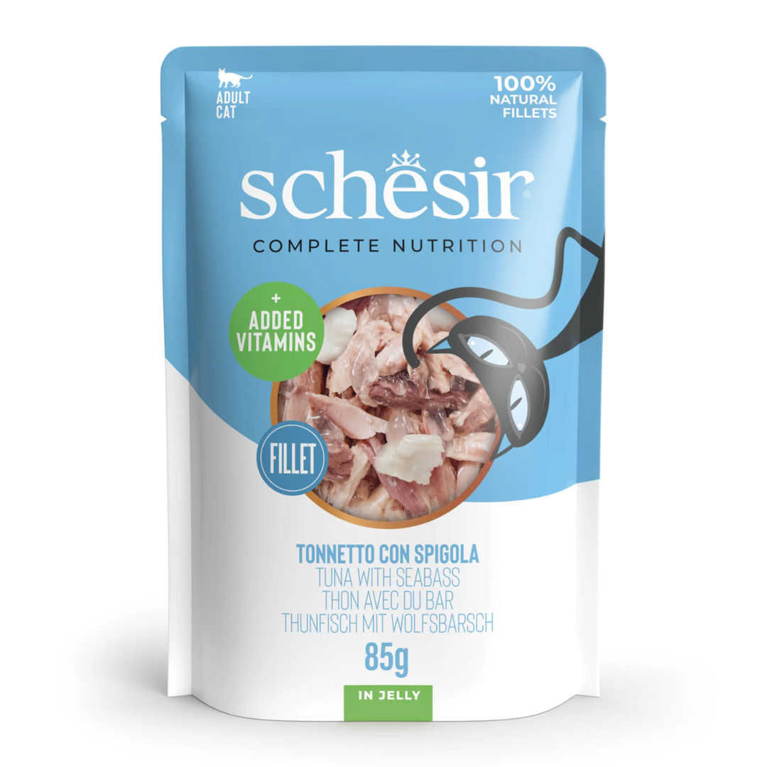 Schesir Complete & Balanced Nutrition Wet Cat Food in Jelly Pouch, 85g