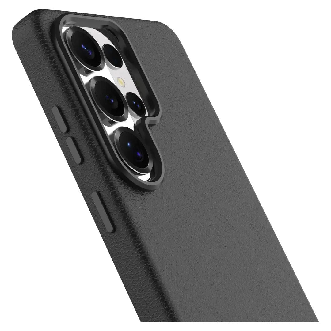 Levelo Preu Full-Leather MagSafe Case for Samsung Galaxy S26 Ultra, Black