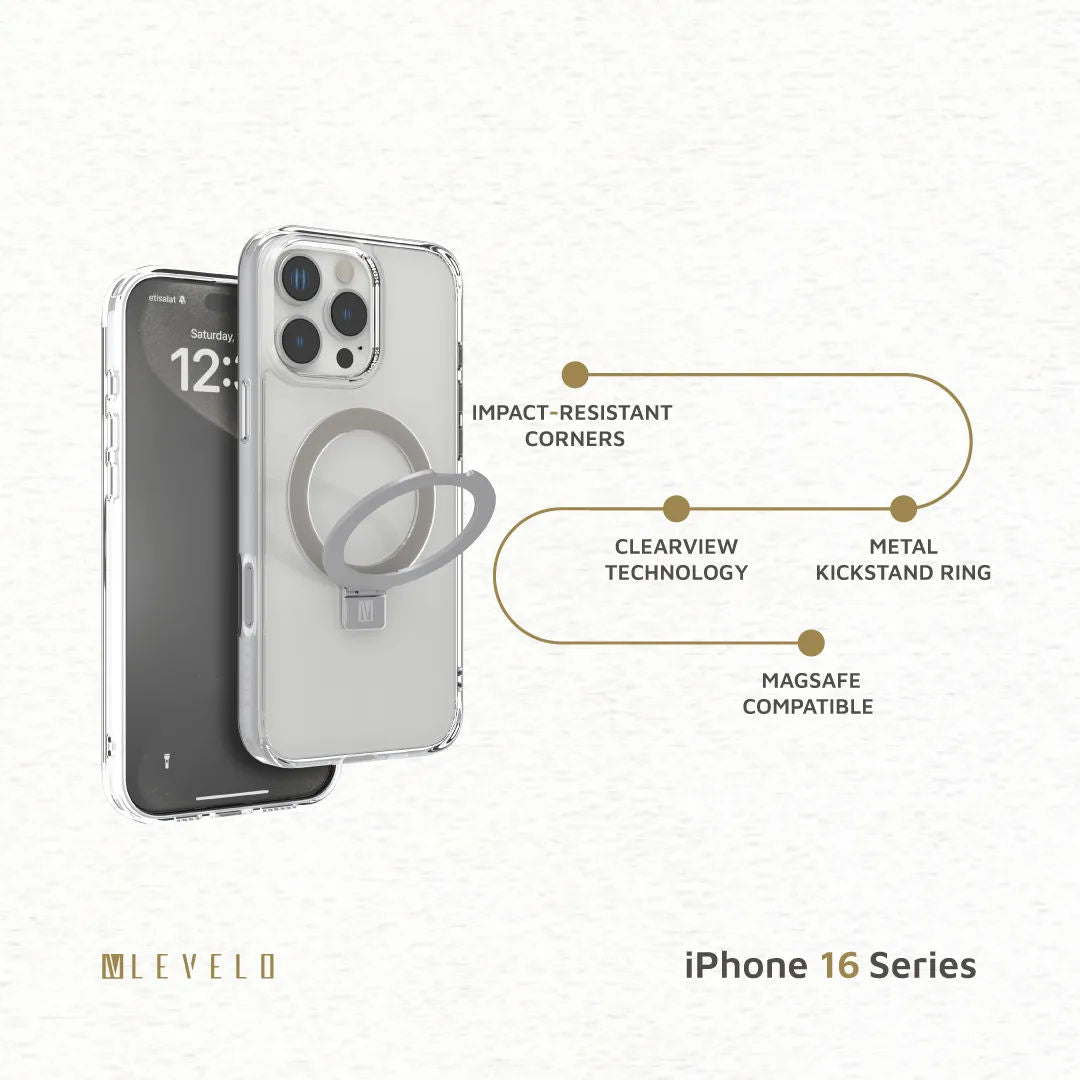 Levelo Verona Case for iPhone 16 Pro Max, Clear