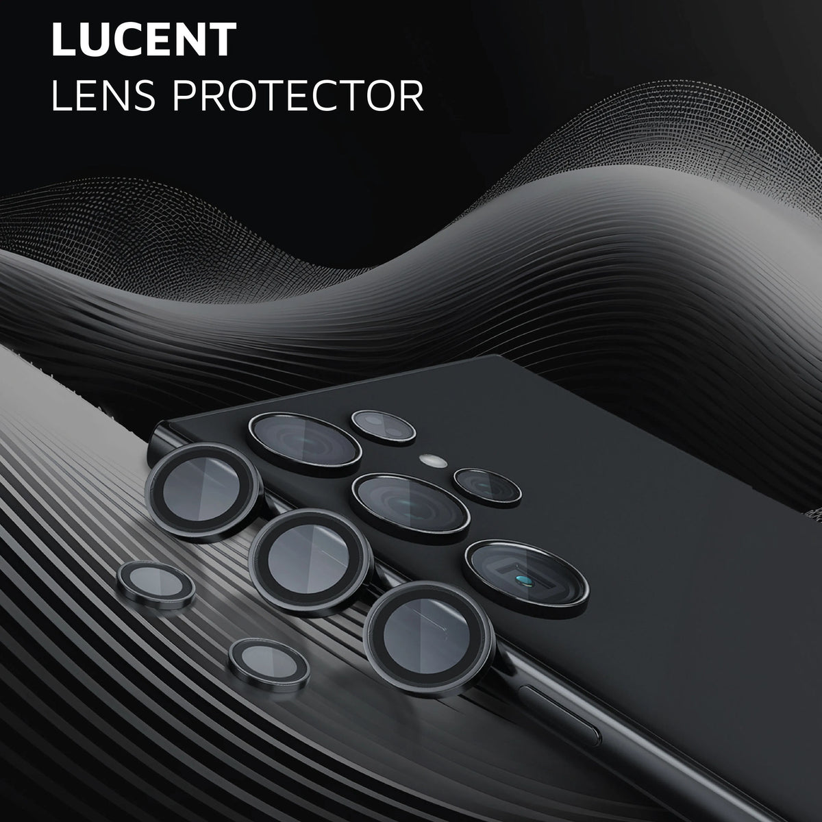Levelo Quint Camera Lens For Samsung S24 Ultra, Black