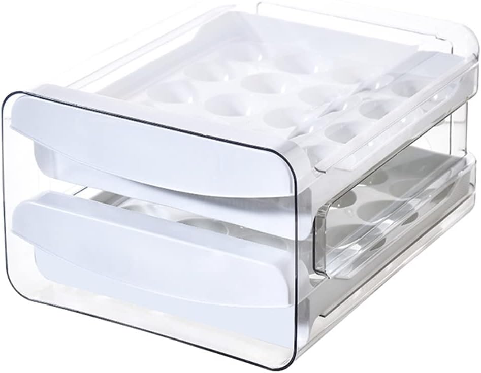 Stackable Refrigerator Egg Storage Container (White)