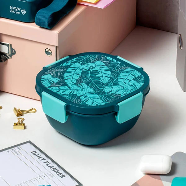 NAVA Square Plastic Lunch Box We Care, 1700ml