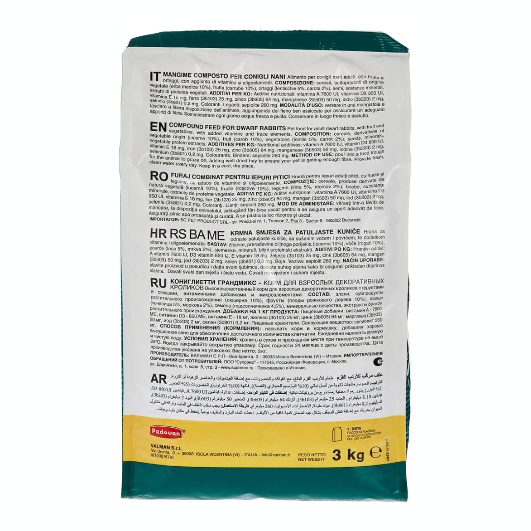 Padovan Grandmix Coniglieti Bunnies For Rabbit, 3kg