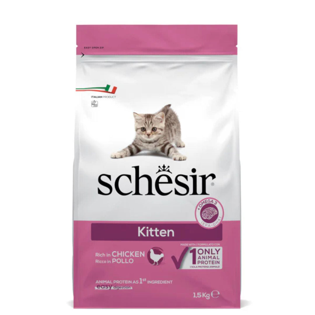 Schesir Kitten Rich in Chicken Dry Cat Food, 1.5kg