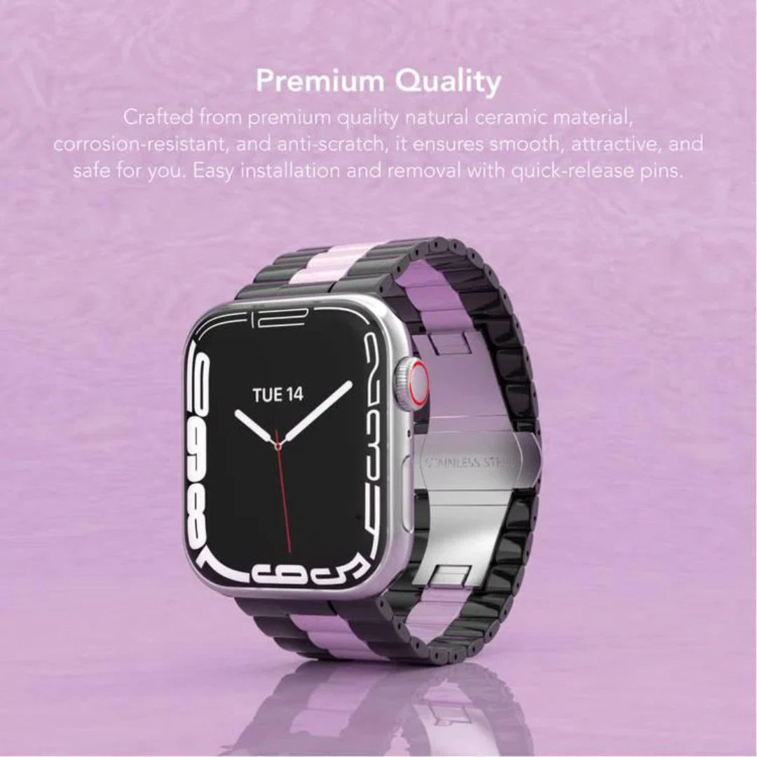 Levelo Enigma Ceramic Watch Strap For Apple Watch, 38/40/41mm