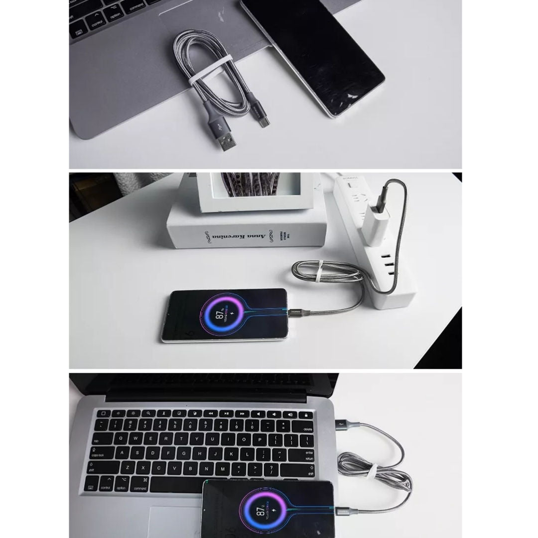 Romoss USB-A To USB-C Cable, 20W, CB3035, Gray