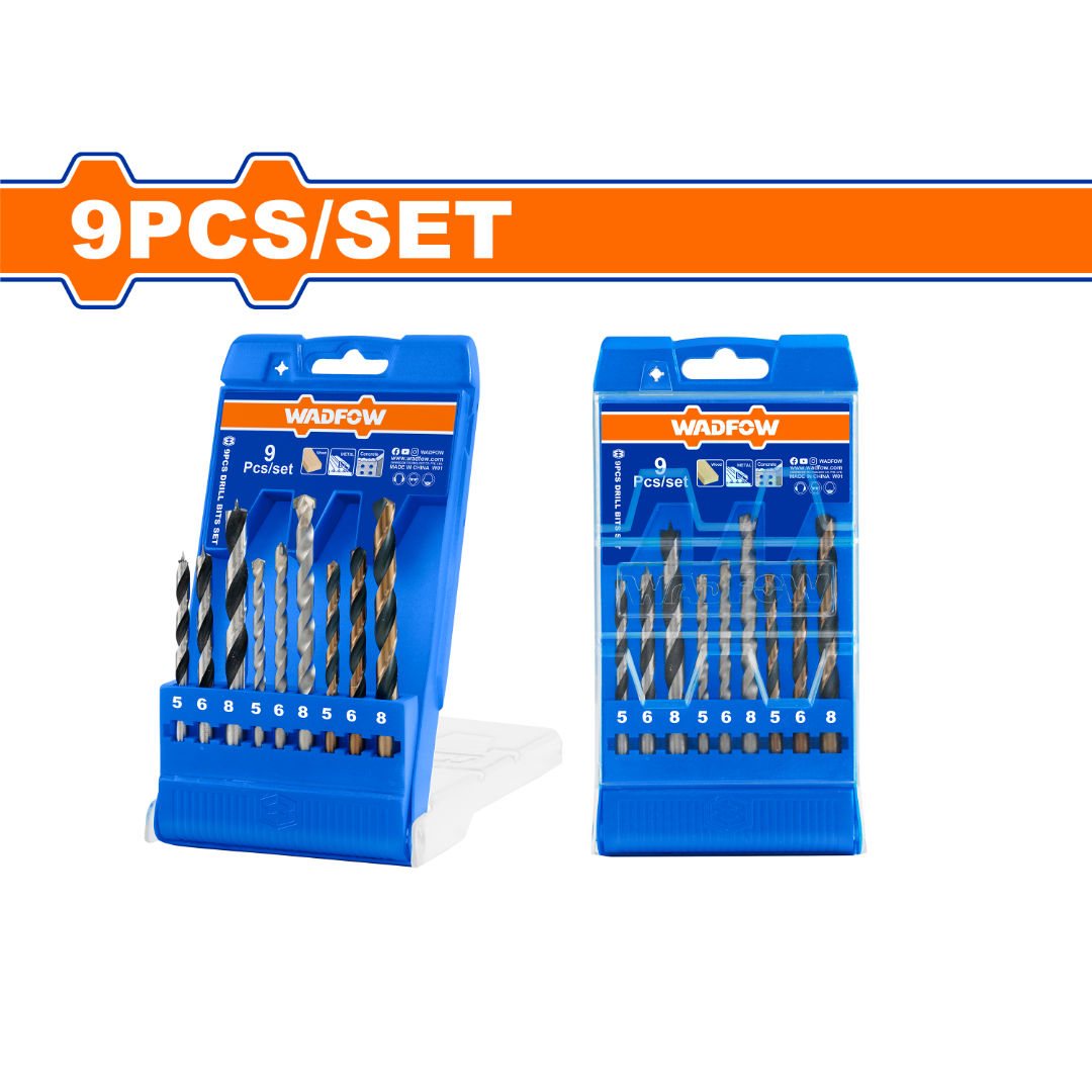 WADFOW 9-Pieces Drill Bits Set