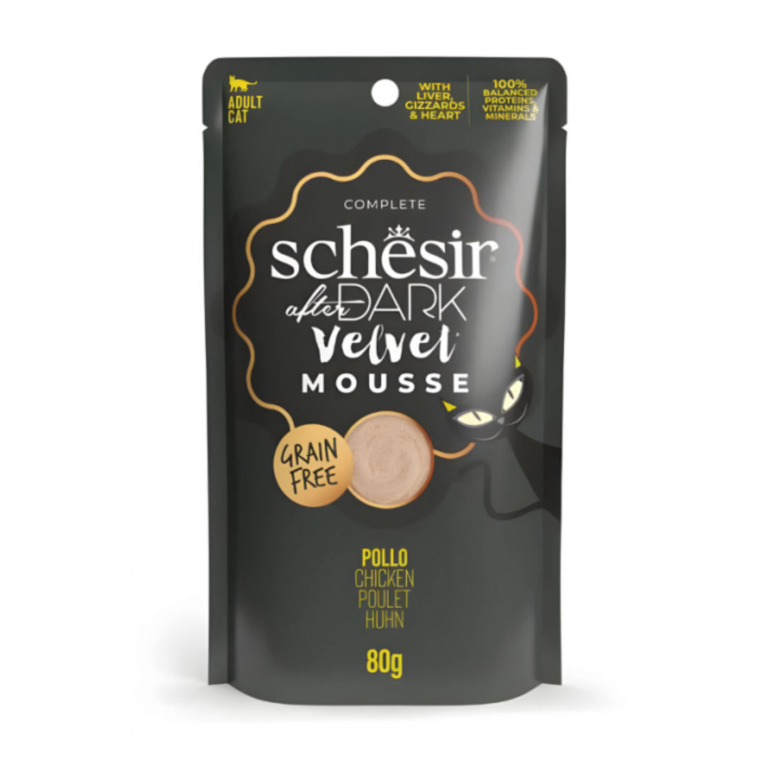 Schesir After Dark Velvet Mousse Chicken Wet Cat Food, Grain Free, 80gm