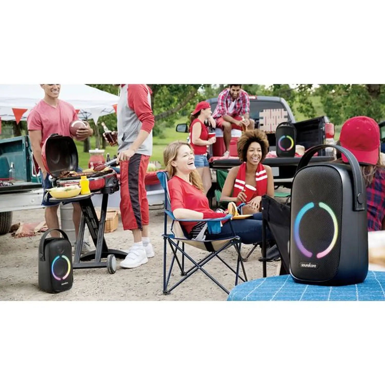 Anker Soundcore Rave Neo Portable Bluetooth Speaker, BassUp Technology, LED Lights, IPX7, 18H Playtime, Black