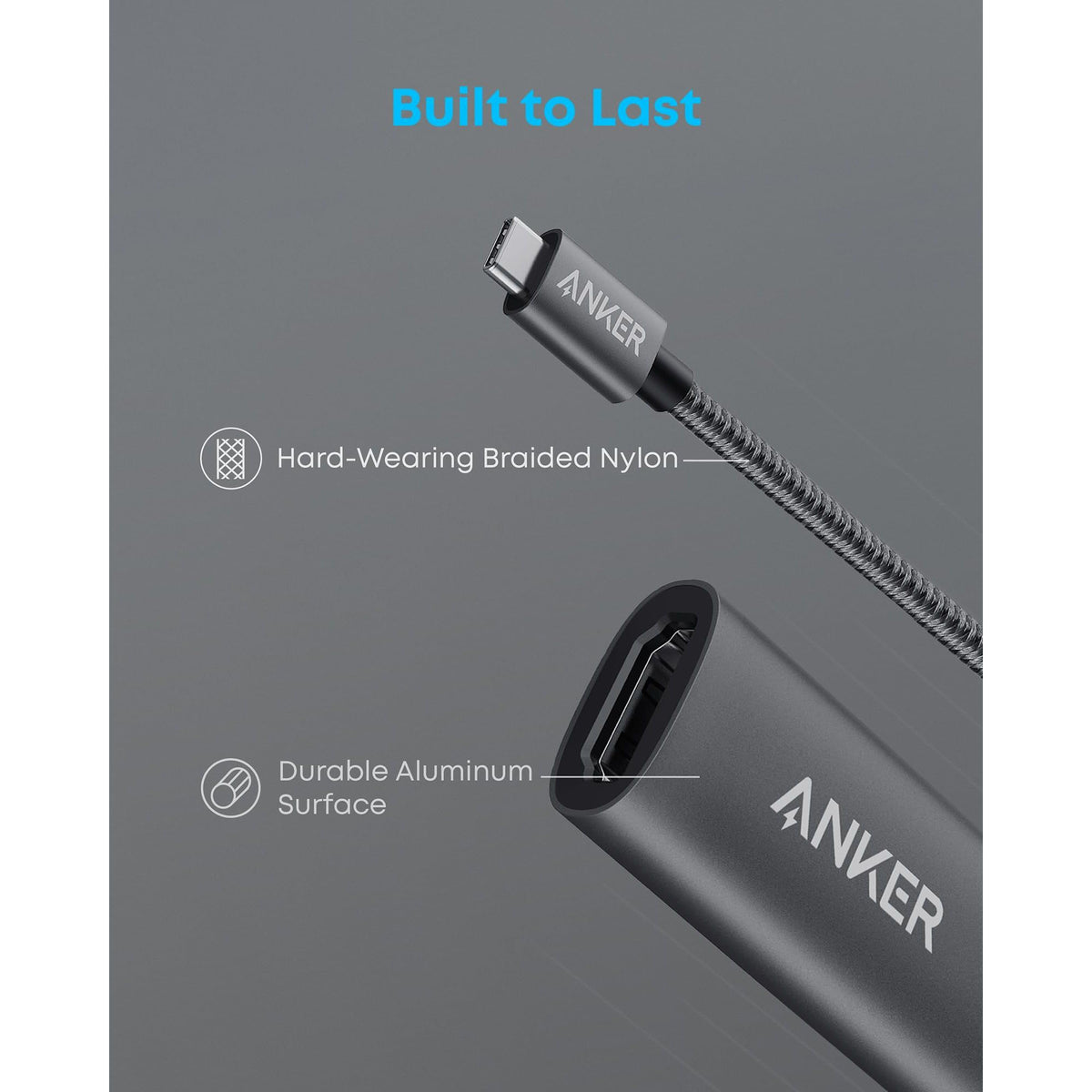 Anker 310 USB-C to HDMI Adapter, Gray