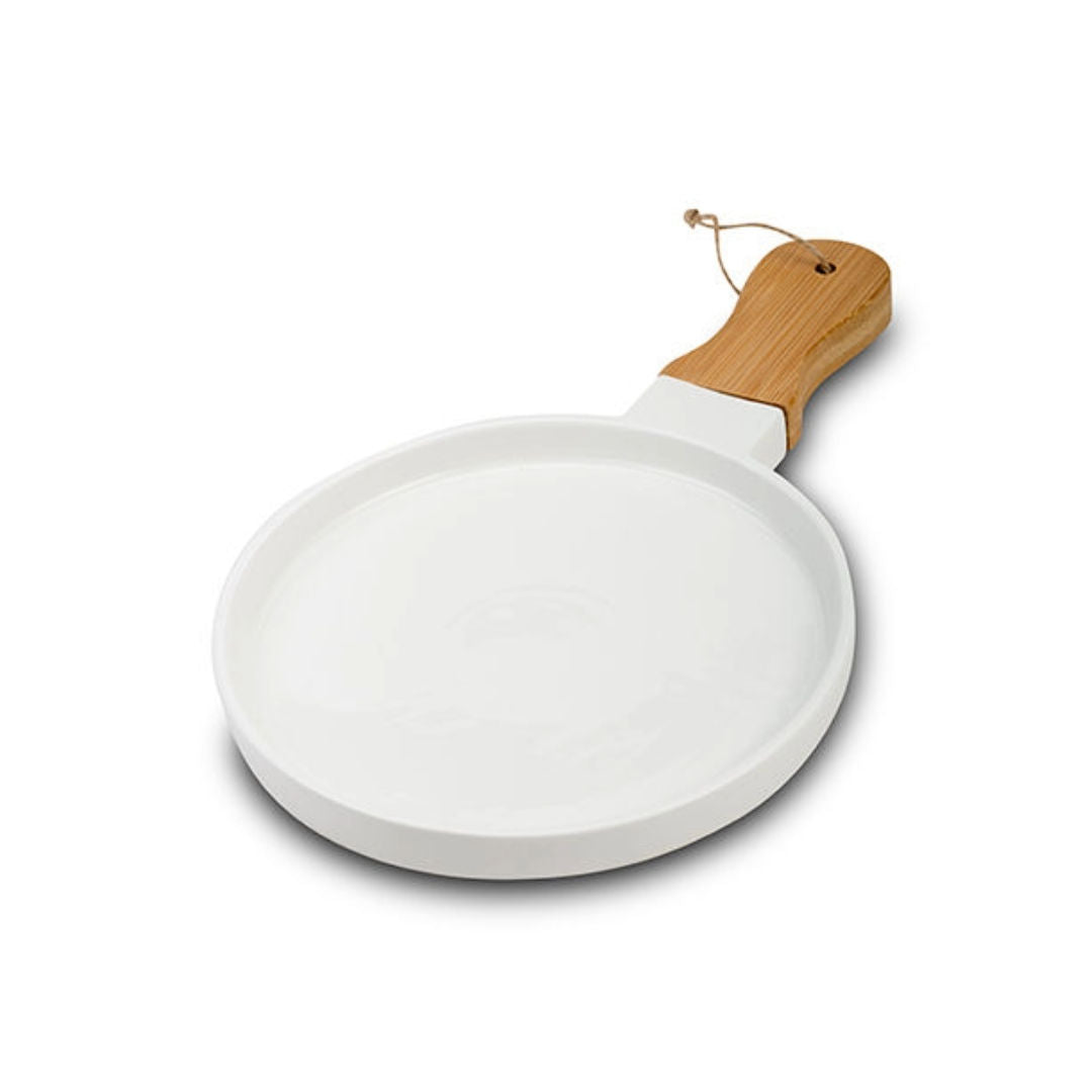 NAVA Porcelain Plate Terrestrial With Bamboo Handle, 30cm