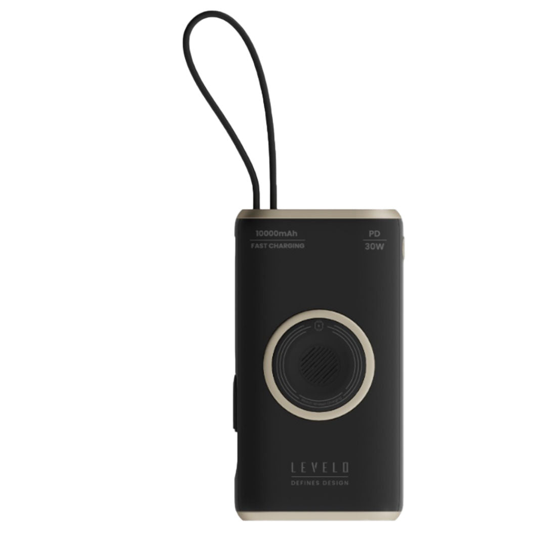 Levelo Roma 10000mAh Power Bank With Integrated Cable & Apple Watch Charger, Fast Charging