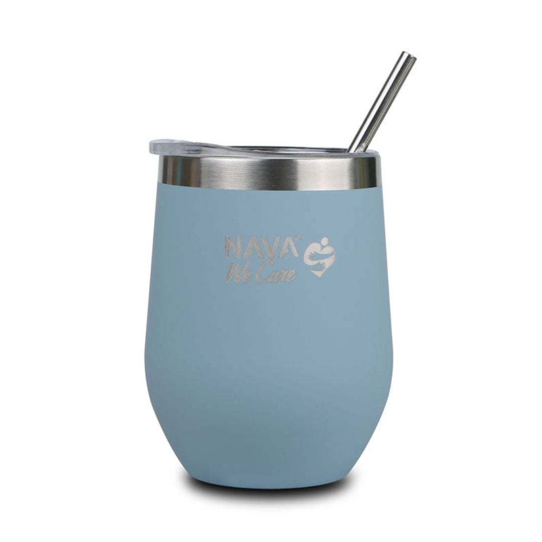 Nava Stainless Steel Insulated Travel Mug With Straw We Care
