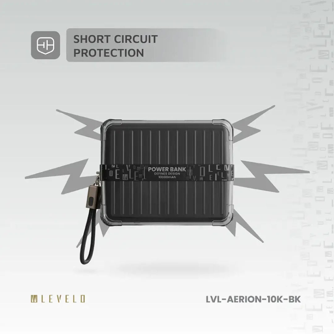 Levelo Aerion Portable 10000mAh Power Bank, LED Display