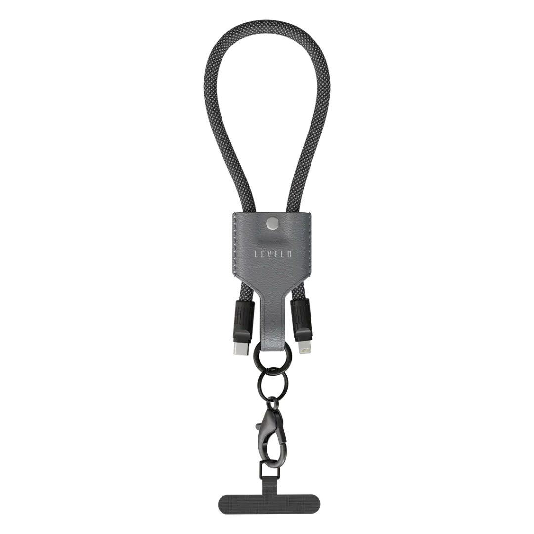 Levelo Tugo Type C to Lightning 30W Lanyard Cable, Gray