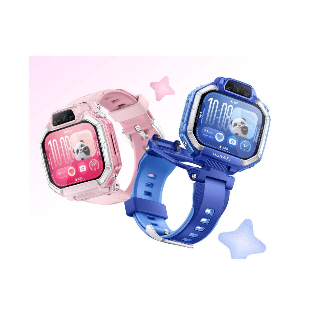 ساعة «Huawei Watch KIDS X1» الذكية - تصميم قابل للدوران 360 درجة، تحديد الموقع عبر نظام GPS، مكالمات الفيديو، كاميرات مزدوجة، شاشة AMOLED مقاس 1.82 بوصة