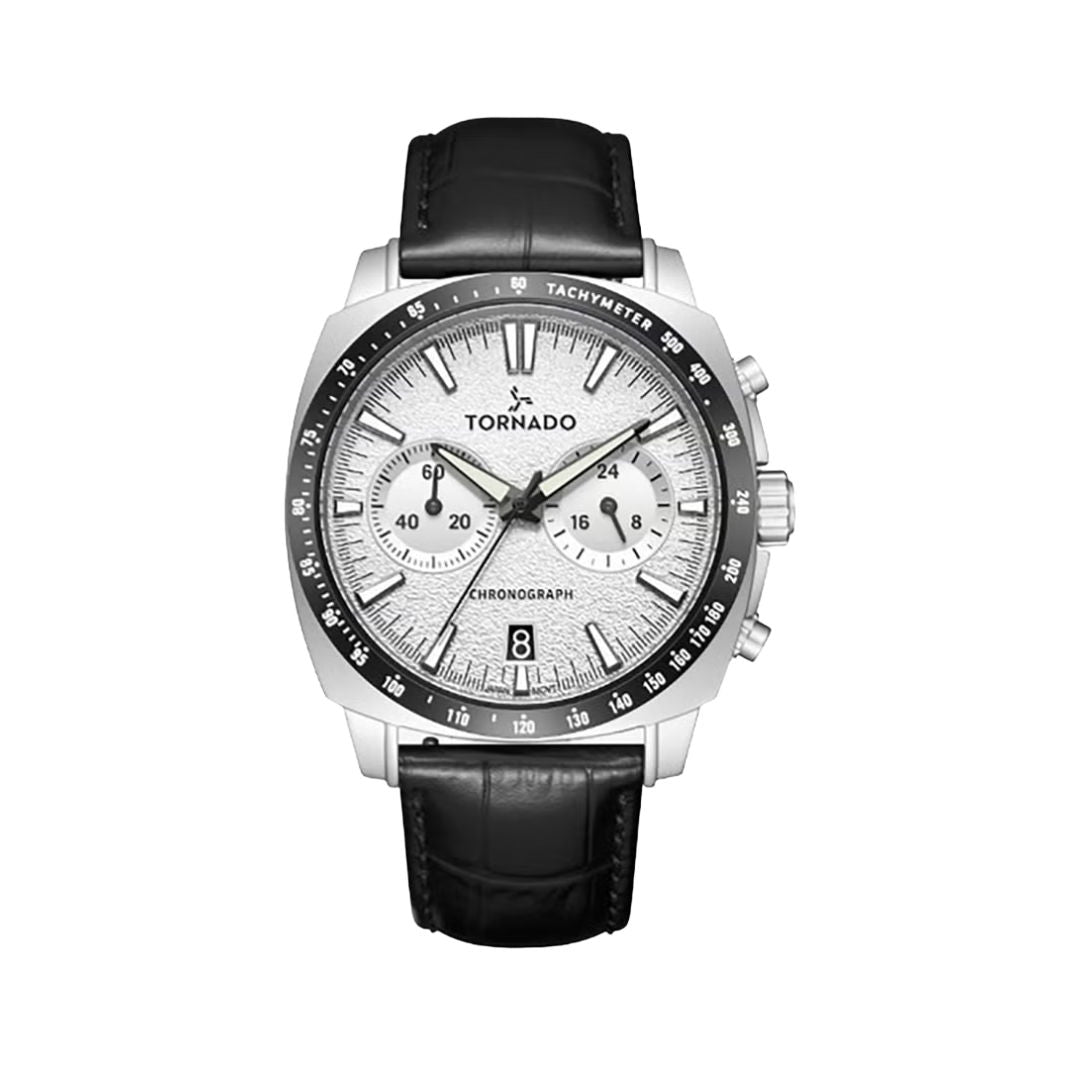 TORNADO Men's Chronograph Seiko VK64 Leather Movement Watch Set