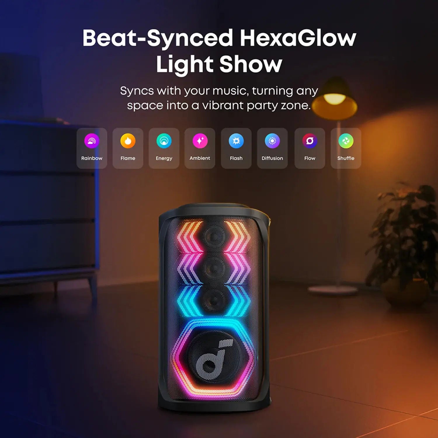 Anker Soundcore Rave 3S Bluetooth Party Speaker with Wireless Mics, A31A3012