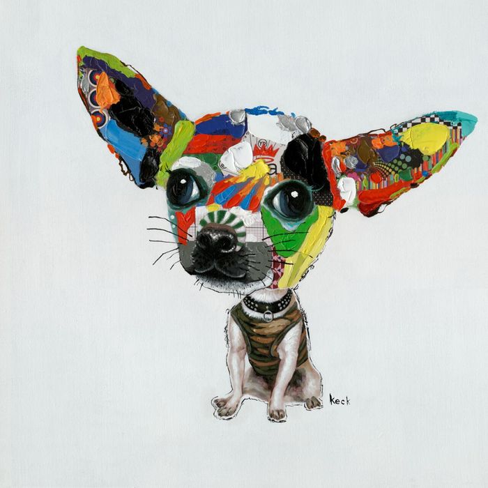 Hand-Painted Acrylic Canvas, Chihuahua Dog Portrait
