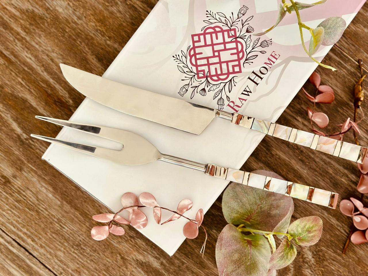 Raw Home-Mother Of Pearl Steak Knife And Fork