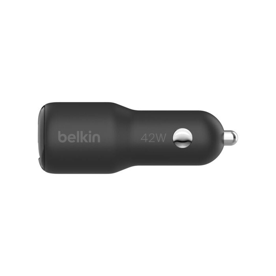 Belkin Boost Charge™ 42W Dual Car Charger, 30W USB-C and 12W USB-A, Black