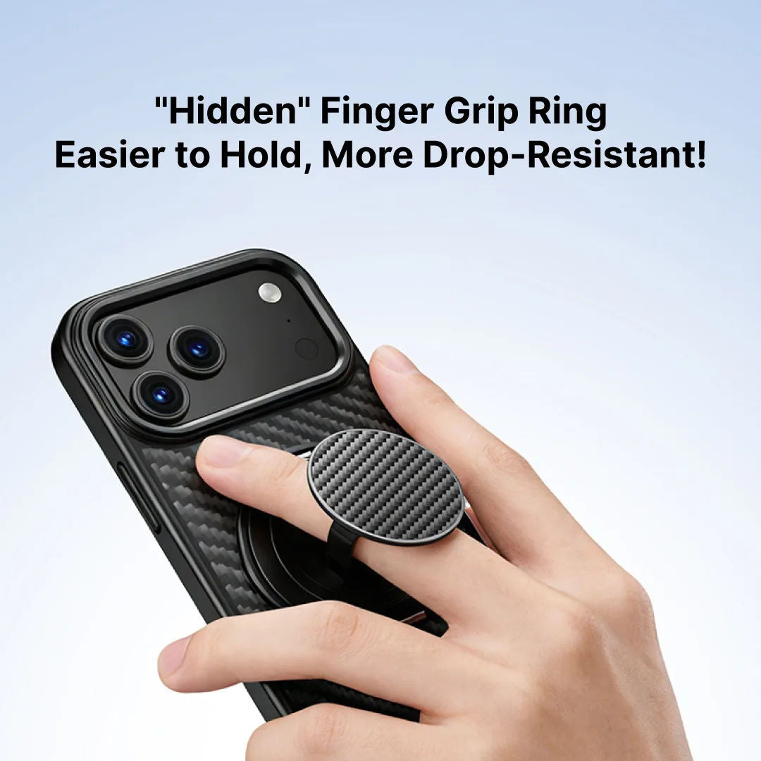Blupebble HexGrip Premium Magnetic Phone Grip & Stand, Black