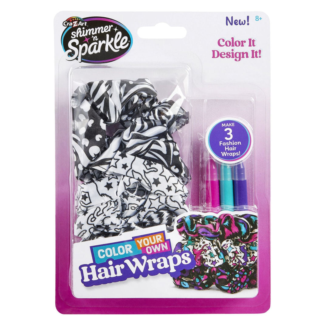 Cra-Z-Art Shimmer n Sparkle Color Your Own Hair Wraps Kit, Children Ages 8+