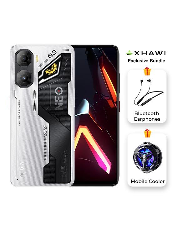ZTE Nubia Neo 3 5G – Cyber Silver (8GB+12GB | 256GB) – Xhawi Exclusive Bundle (Cooler + Neckband)