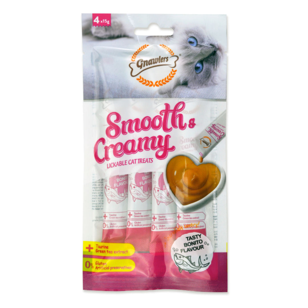Gnawlers Smooth & Creamy Lickable Cat Treats, 4-Pieces x 15gm