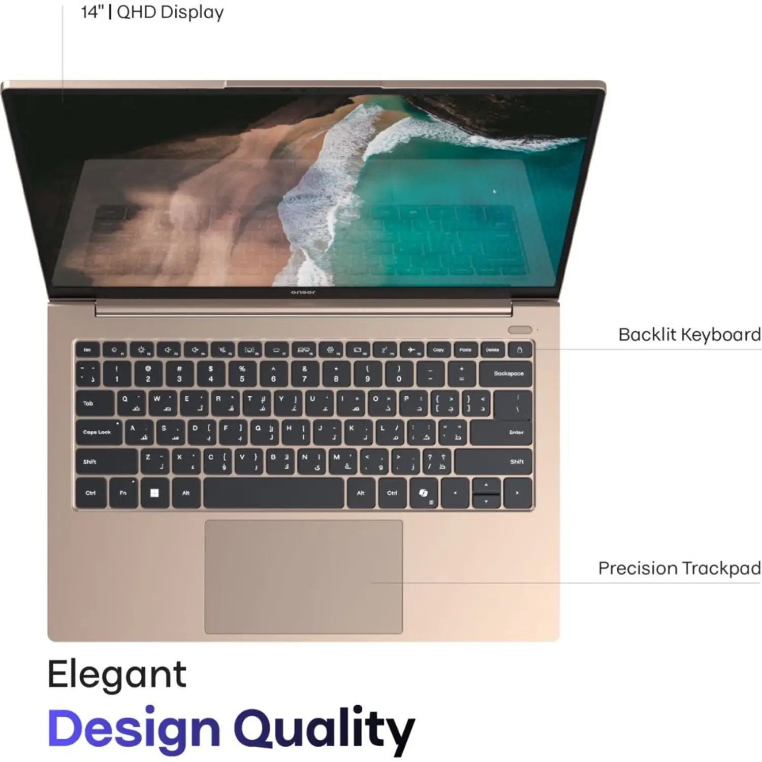 Onsor MOUJ 14 Ultra Laptop, 14-Inch QHD Intel Core Ultra 7 Laptop with Intel Arc Graphics