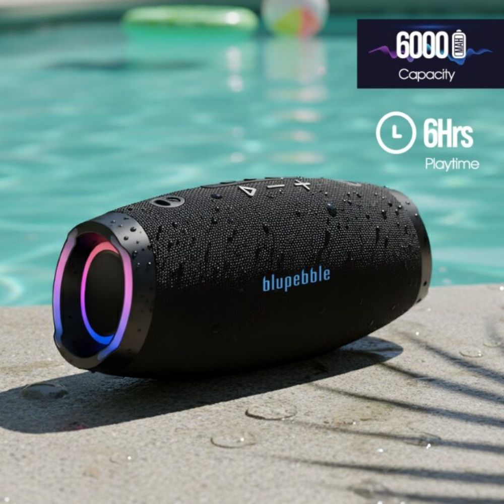 Blupebble ThunderSpark Portable Wireless Speaker, Black