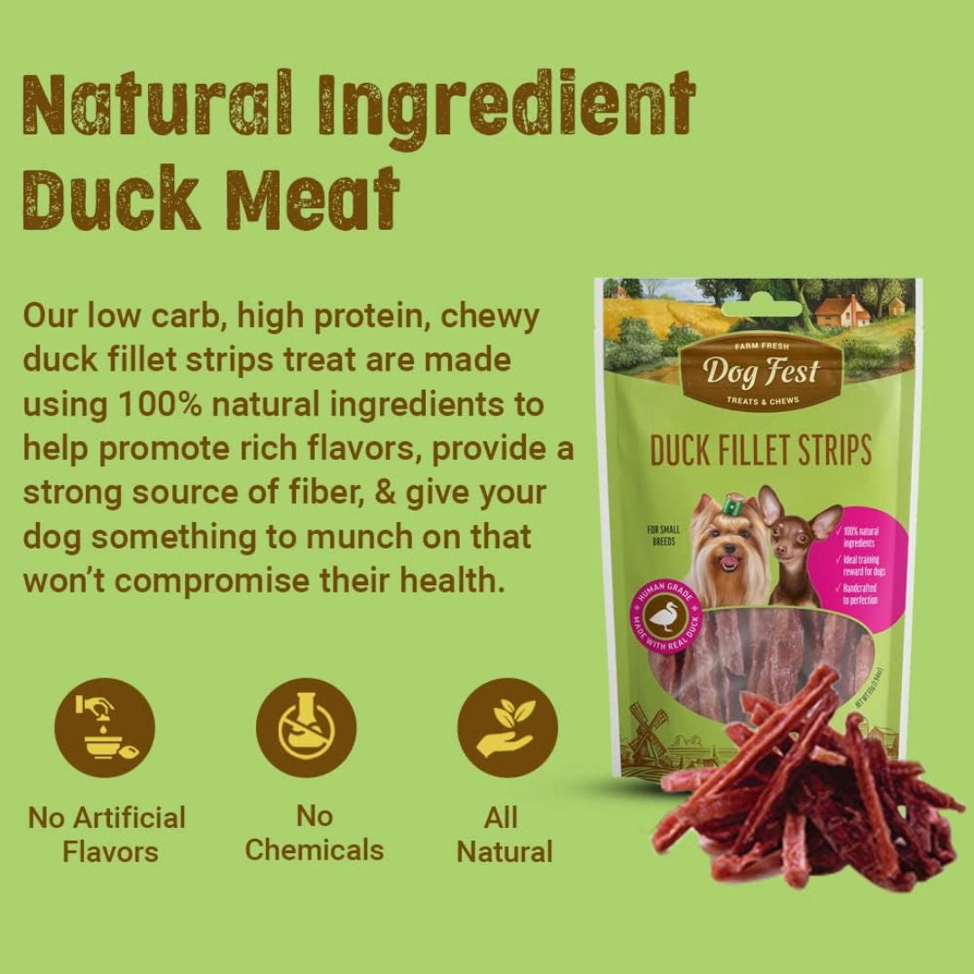 Dog Fest Duck Fillet Strips For Mini Dogs, 55gm