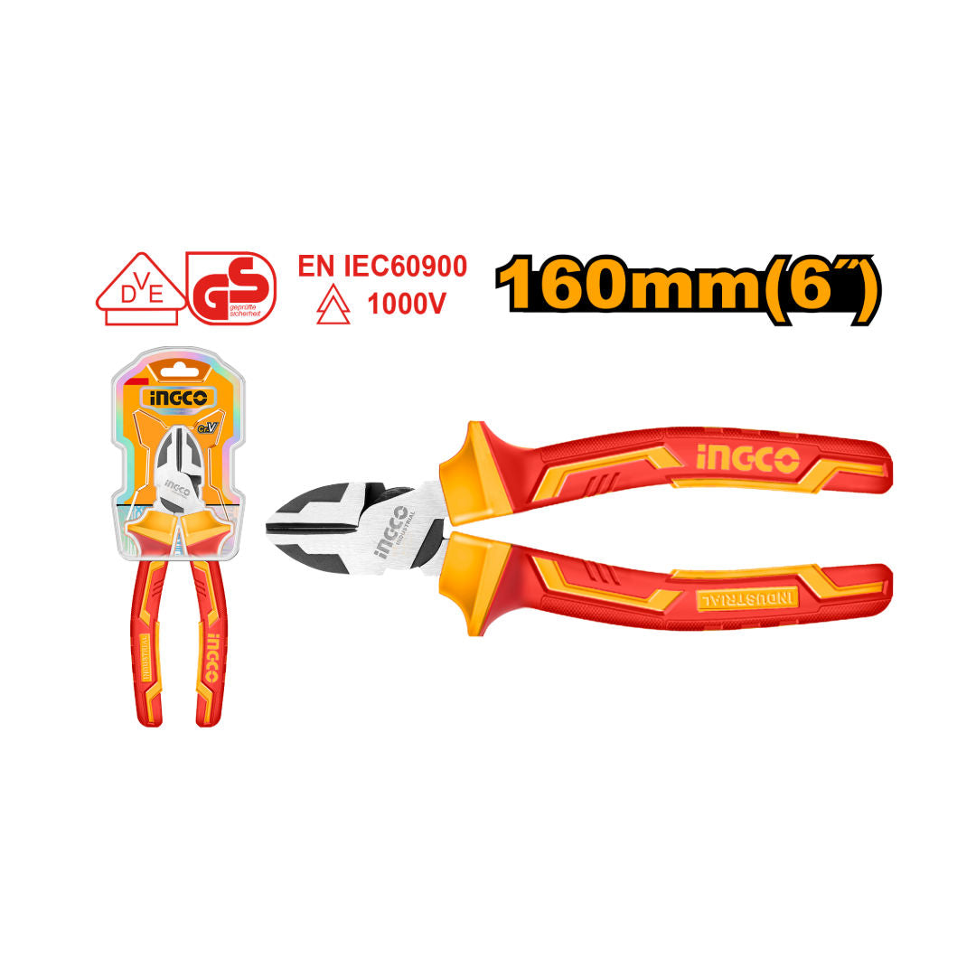 INGCO Insulated High Leverage Diagonal Cutting Pliers, 6 inch